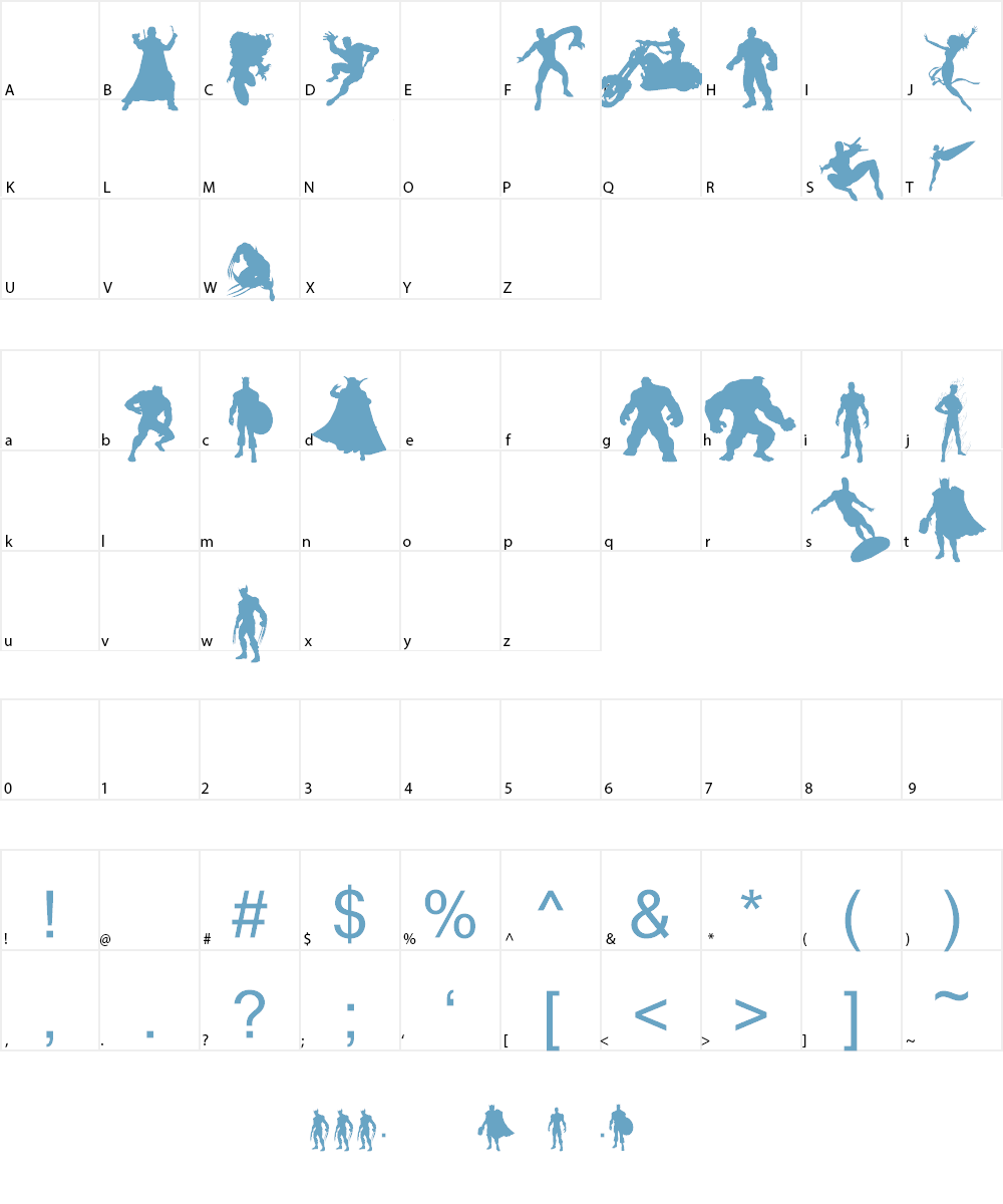 MARVEL HEROES Font Character
